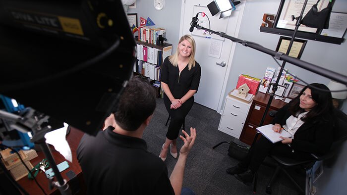 a young nonprofit volunteer is interviewed during a NJ Nonprofit Video Production