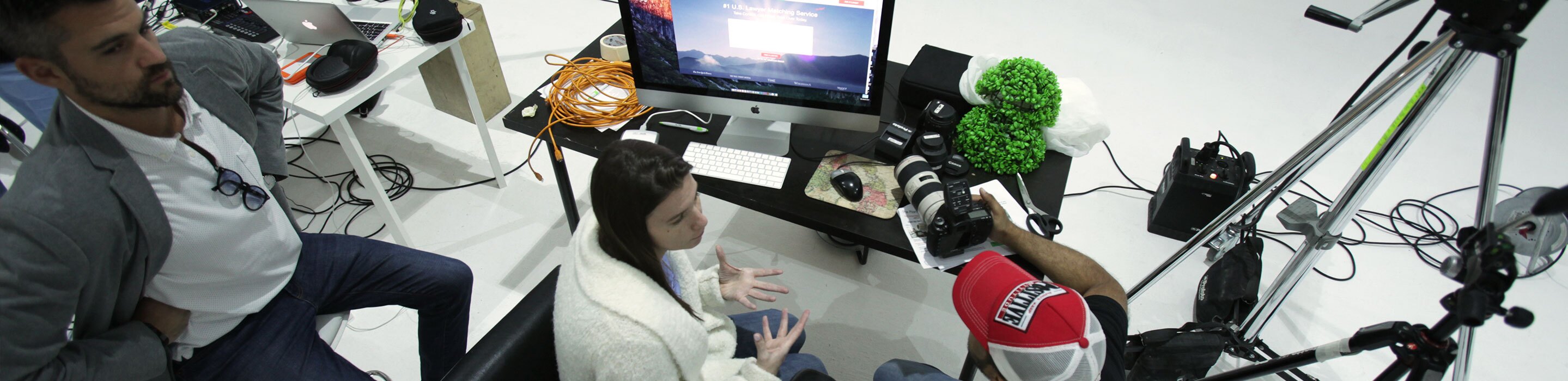 the agency discusses a shot in preparation for a NJ Viral Video Production