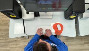 A NJ Video Editor works on a directors cut for a new film