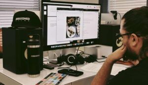 A creative works on a corporate film treatment