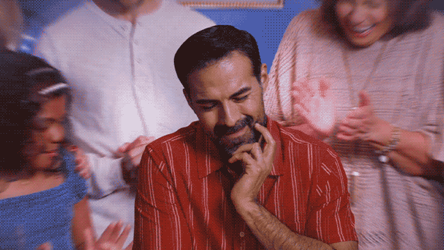 moving image of a man holding his mouth in pain for a commercial video production