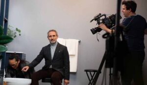 Man films actor for video marketing commercial