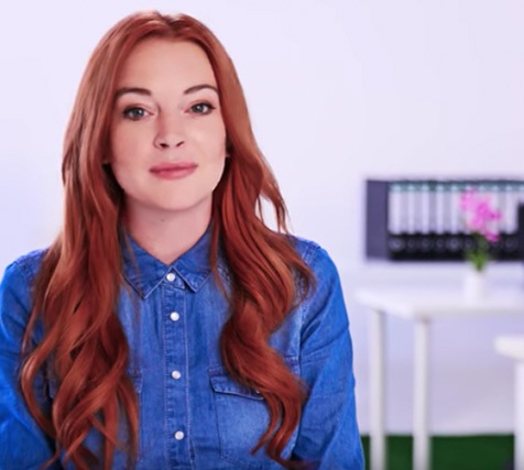 Famous actress Lindsay Lohan is filmed in Awakened Films NJ studio for a Viral Video