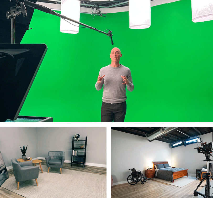 New Jersey Video Production Studio images of film sets and green screens