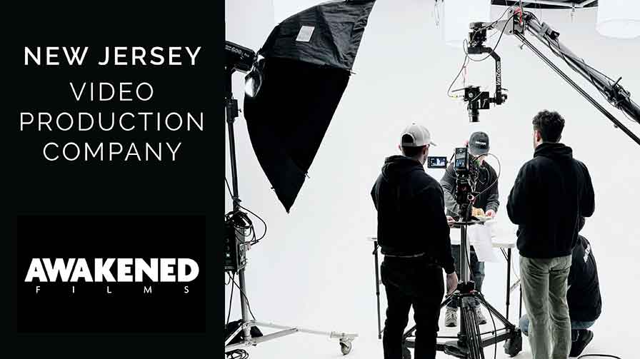 A new jersey video production services company sets up a video shot in the studio