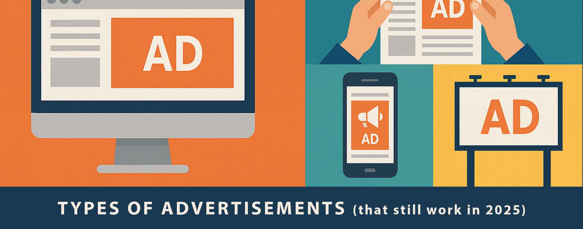 a set of icons showing various types of advertisements