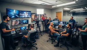 An AI-generated image of a TV commercial production company